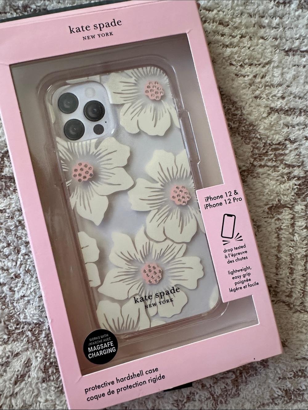 Kate Spade New York 3D Floral Rhinestone MagSafe iPhone 12 12 Pro Case NIB